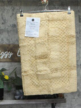 NWT Home Weavers 100% Cotton Bath Rectangle Rug BCL1724LI Linen Brown 17x24